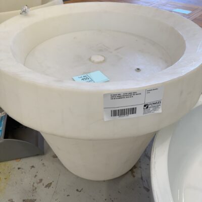 EX EVENT HIRE - EXTRA LARGE WHITE ACRYLIC DRINKS HOLDER/PLANT POT HOLDER, CAN BE ILLUMINATED, SOLD AS IS