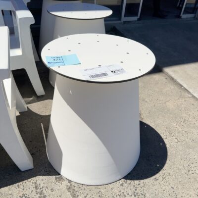 EX EVENT HIRE - LARGE WHITE TAPERED TABLE BASE, SOLD AS IS