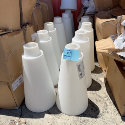 EX EVENT HIRE - WHITE ACRYLIC TAPERED BAR TABLE BASE, SOLD AS IS