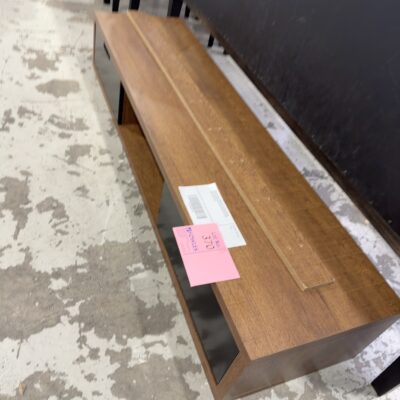 SAMPLE WALL MOUNTED ENTERTAINMENT UNIT 1500MM WITH BLACK DRAWERS EACH END, SOLD AS IS SAMPLE WALL MOUNTED ENTERTAINMENT UNIT 1500MM WITH BLACK DRAWERS EACH END, SOLD AS IS