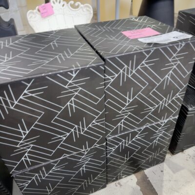 EX EVENT HIRE - WHITE CUBE WITH BLACK DECAL, CAN BE STACKED FOR A WALL, USED FOR SEATING, CAN LIGHT UP, SOLD AS IS EX EVENT HIRE - WHITE CUBE WITH BLACK DECAL, CAN BE STACKED FOR A WALL, USED FOR SEATING, CAN LIGHT UP, SOLD AS IS