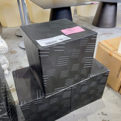 EX EVENT HIRE - WHITE CUBE WITH BLACK DECAL, CAN BE STACKED FOR A WALL, USED FOR SEATING, CAN LIGHT UP, SOLD AS IS EX EVENT HIRE - WHITE CUBE WITH BLACK DECAL, CAN BE STACKED FOR A WALL, USED FOR SEATING, CAN LIGHT UP, SOLD AS IS
