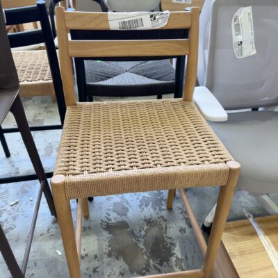 SAMPLE - LORNA NATURAL OAK BAR STOOL, NATURAL ROPE, SOLD AS IS SAMPLE - LORNA NATURAL OAK BAR STOOL, NATURAL ROPE, SOLD AS IS