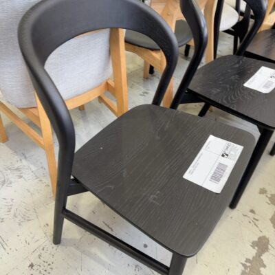 SAMPLE - TEMPO BLACK OAK DINING CHAIR, TIMBER SEAT SOLD AS IS