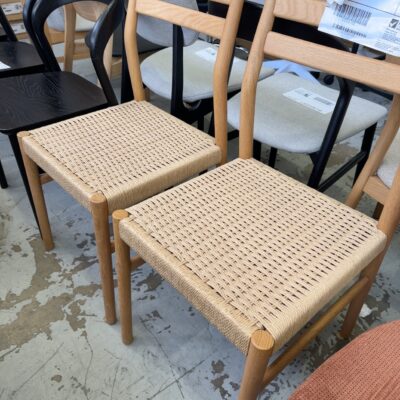 SAMPLE - OBI NATURAL OAK DINING CHAIR, ROPE SEAT SOLD AS IS