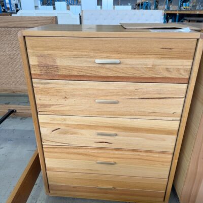 EX DISPLAY MILA MESSMATE TIMBER TALLBOY, SOLD AS IS