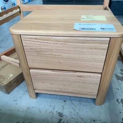 SAMPLE - CARLIE TASMANIAN OAK BEDSIDE TABLE, 2 DRAWERS, SOLD AS IS