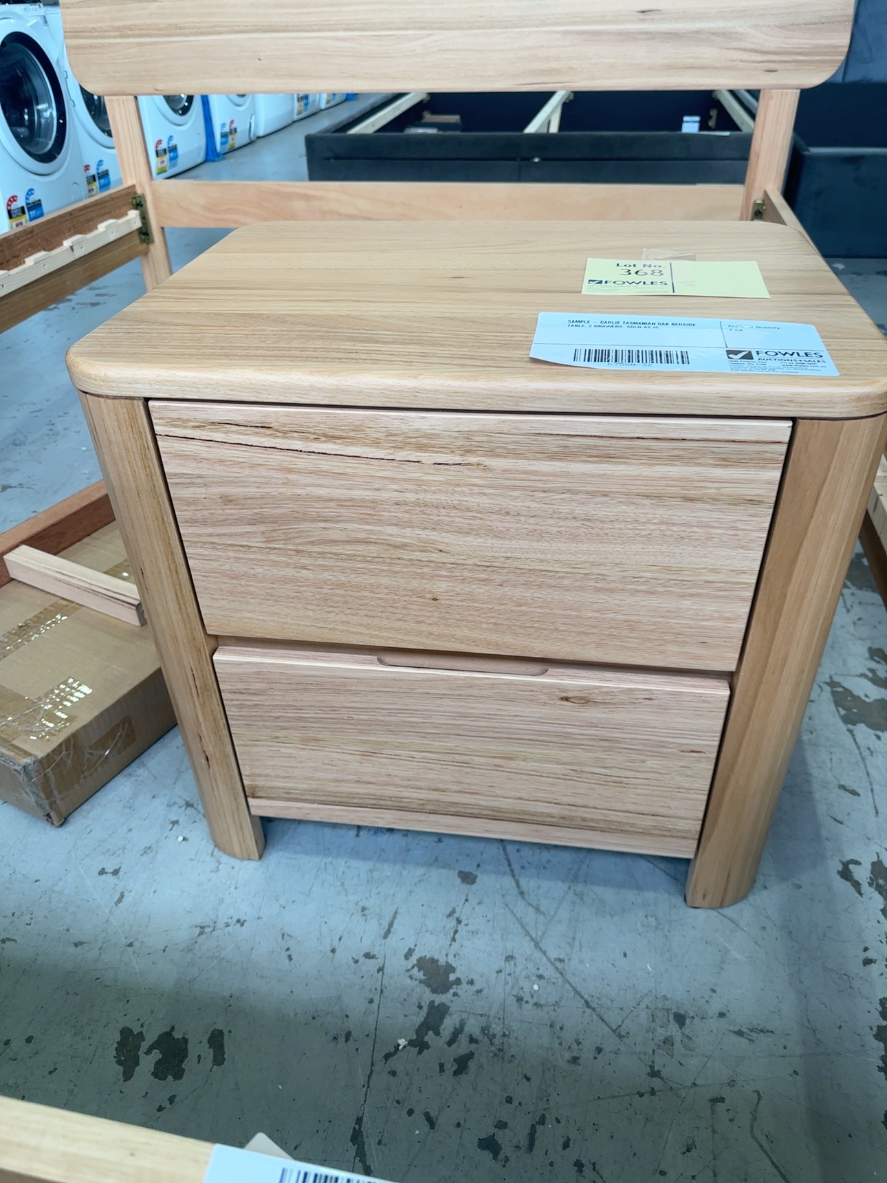 SAMPLE - CARLIE TASMANIAN OAK BEDSIDE TABLE, 2 DRAWERS, SOLD AS IS SAMPLE - CARLIE TASMANIAN OAK BEDSIDE TABLE, 2 DRAWERS, SOLD AS IS