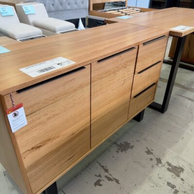 EX DISPLAY SOUTH WHARF TASMANIAN OAK STORAGE CABINET WITH DRAWERS, SOLD AS IS EX DISPLAY SOUTH WHARF TASMANIAN OAK STORAGE CABINET WITH DRAWERS, SOLD AS IS