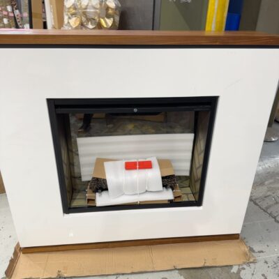 EX DISPLAY DIMPLEX 2KW STRATA ELECTRIC FIREPLACE SUITE, WHITE WITH WALNUT VENEER MANTLE, REVILLUSION FLAME TECHNOLOGY ,CONCRETE SURROUND BOX WITH REMOTE, STA20-AU, RRP$2596 WITH 3 MONTH WARRANTY *CRACK IN FRONT - SOLD AS IS* EX DISPLAY DIMPLEX 2KW STRATA ELECTRIC FIREPLACE SUITE, WHITE WITH WALNUT VENEER MANTLE, REVILLUSION FLAME TECHNOLOGY ,CONCRETE SURROUND BOX WITH REMOTE, STA20-AU, RRP$2596 WITH 3 MONTH WARRANTY *CRACK IN FRONT - SOLD AS IS*