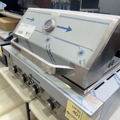 EX DISPLAY EURO S/STEEL 900MM BUILT IN BBQ - EAL900RBQ, 4 BURNER WITH 3 MONTH WARRANTY - DENTED CONTROL PANEL SOLD AS IS