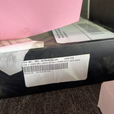 NEW ASTRA WALKER ICON & LEVER WALL MIXER SET WITH 250MM SPOUT, AGED BRASS, A670648250LH05