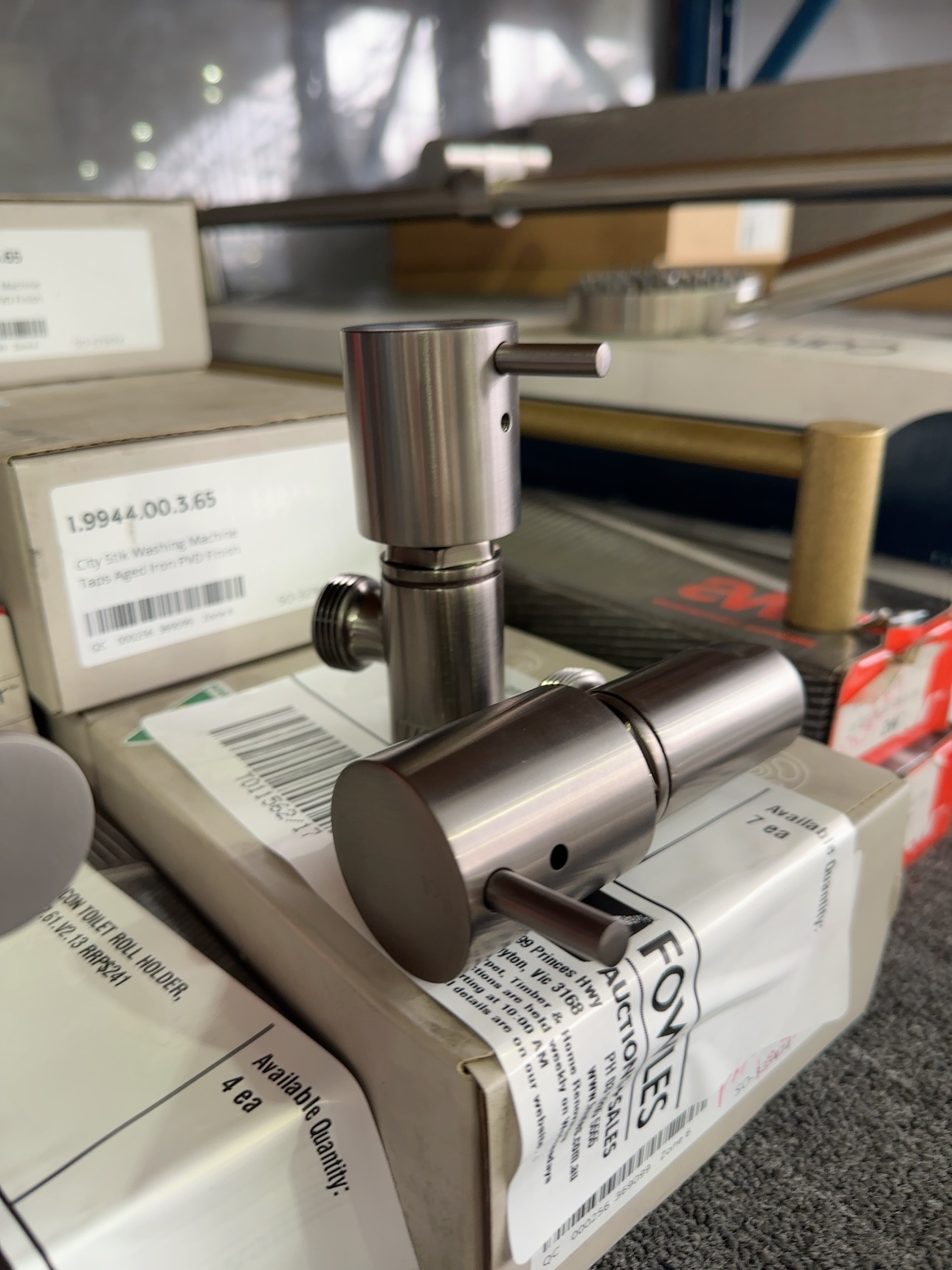 BRODWARE CITY STIK WASHING MACHINE TAPS, AGED IRON PVD, RRP$675, 1.944.00.3.65, 12 MONTH WARRANTY BRODWARE CITY STIK WASHING MACHINE TAPS, AGED IRON PVD, RRP$675, 1.944.00.3.65, 12 MONTH WARRANTY