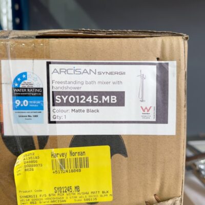 STREAMLINE SYNERGII FREESTANDING BATH MIXER WITH HANDSHOWER, MATTE BLACK, SY01245.MB RRP$1485, 12 MONTH WARRANTY