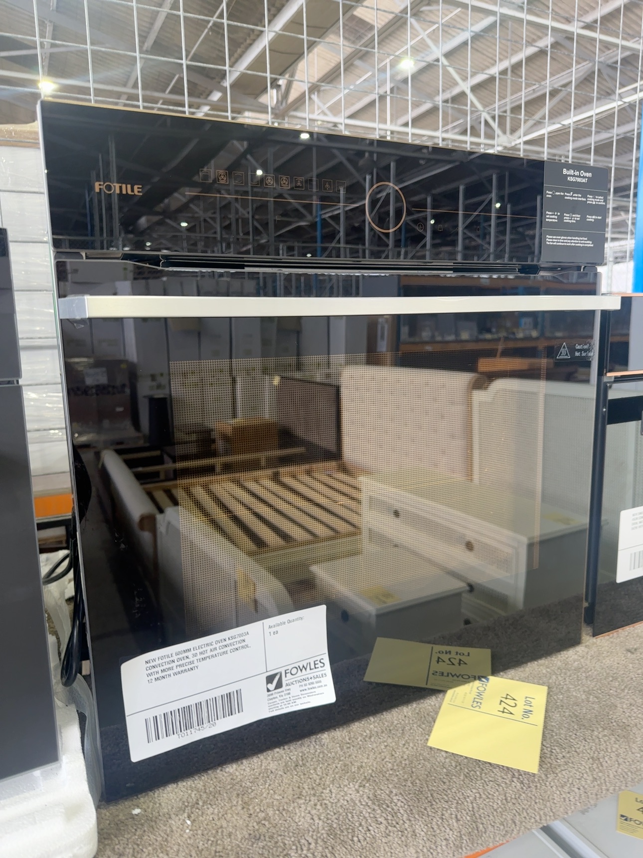 NEW FOTILE 600MM ELECTRIC OVEN KSG7003A CONVECTION OVEN, 3D HOT AIR CONVECTION WITH MORE PRECISE TEMPERATURE CONTROL, 12 MONTH WARRANTY NEW FOTILE 600MM ELECTRIC OVEN KSG7003A CONVECTION OVEN, 3D HOT AIR CONVECTION WITH MORE PRECISE TEMPERATURE CONTROL, 12 MONTH WARRANTY