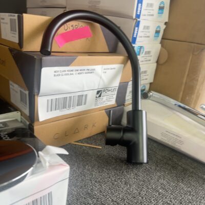 NEW CLARK ROUND SINK MIXER, PIN LEVER, BLACK CL10006.B4A, 12 MONTH WARRANTY