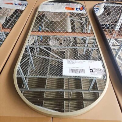 NEW OBLONG MIRROR WITH BRUSHED BRASS FRAME , BACKLIT LED LIGHTING, TOUCH SENSOR, 1200MM HIGH X 450MM WIDE, CO45120-BB-PILL RRP$649 NEW OBLONG MIRROR WITH BRUSHED BRASS FRAME , BACKLIT LED LIGHTING, TOUCH SENSOR, 1200MM HIGH X 450MM WIDE, CO45120-BB-PILL RRP$649