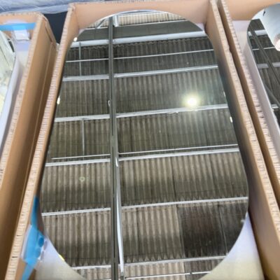 NEW OBLONG BLACK 450MM WIDE MIRROR SHAVING CABINET, 450MM WIDE X 900MM HIGH, WITH 2 ADJUSTABLE SHELVES, OBLONG4590B RRP$449 NEW OBLONG BLACK 450MM WIDE MIRROR SHAVING CABINET, 450MM WIDE X 900MM HIGH, WITH 2 ADJUSTABLE SHELVES, OBLONG4590B RRP$449