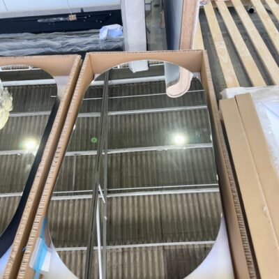 NEW OBLONG WHITE 450MM WIDE MIRROR SHAVING CABINET, 450MM WIDE X 900MM HIGH, WITH 2 ADJUSTABLE SHELVES, OBLONG4590W RRP$449 NEW OBLONG WHITE 450MM WIDE MIRROR SHAVING CABINET, 450MM WIDE X 900MM HIGH, WITH 2 ADJUSTABLE SHELVES, OBLONG4590W RRP$449