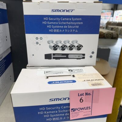 NEW IN BOX - OLDER MODEL STOCK - 960P WIRELESS 4 CHANNEL SECURITY CAMERAS, NO HARD DISK DRIVE, MODEL NUMBER SMAU-W8491-200W SOLD AS IS NO WARRANTY NEW IN BOX - OLDER MODEL STOCK - 960P WIRELESS 4 CHANNEL SECURITY CAMERAS, NO HARD DISK DRIVE, MODEL NUMBER SMAU-W8491-200W SOLD AS IS NO WARRANTY
