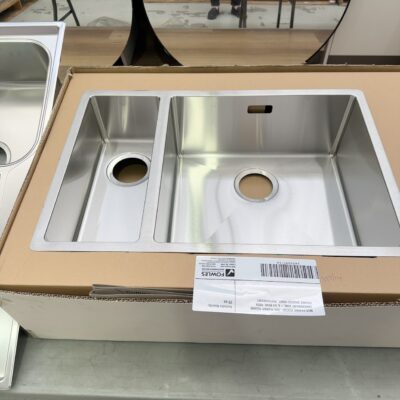 NEW FRANKE PZX260-SBR PLANAR SQUARE UNDERMOUNT SINK, 1 & 3/4 BOWL WITH FRANKE WASTES RIGHT, RRP$999 094X1 NEW FRANKE PZX260-SBR PLANAR SQUARE UNDERMOUNT SINK, 1 & 3/4 BOWL WITH FRANKE WASTES RIGHT, RRP$999 094X1