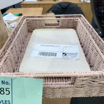 FURNITURE RETAILER CLOSURE - 2 X WOVEN TRAYS WITH AMALFI PLATE, SOLD AS IS FURNITURE RETAILER CLOSURE - 2 X WOVEN TRAYS WITH AMALFI PLATE, SOLD AS IS