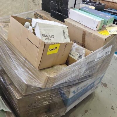 PALLET OF ASSORTED PLUMBING GOODS INCLUDES TOILET BASES, TOWEL BARS, TAPWARE ETC SOLD AS IS PALLET OF ASSORTED PLUMBING GOODS INCLUDES TOILET BASES, TOWEL BARS, TAPWARE ETC SOLD AS IS