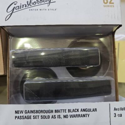 NEW GAINSBOROUGH MATTE BLACK ANGULAR PASSAGE SET SOLD AS IS, NO WARRANTY NEW GAINSBOROUGH MATTE BLACK ANGULAR PASSAGE SET SOLD AS IS, NO WARRANTY