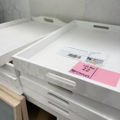EX STAGING BOX OF WHITE TRAYS SOLD AS IS EX STAGING BOX OF WHITE TRAYS SOLD AS IS
