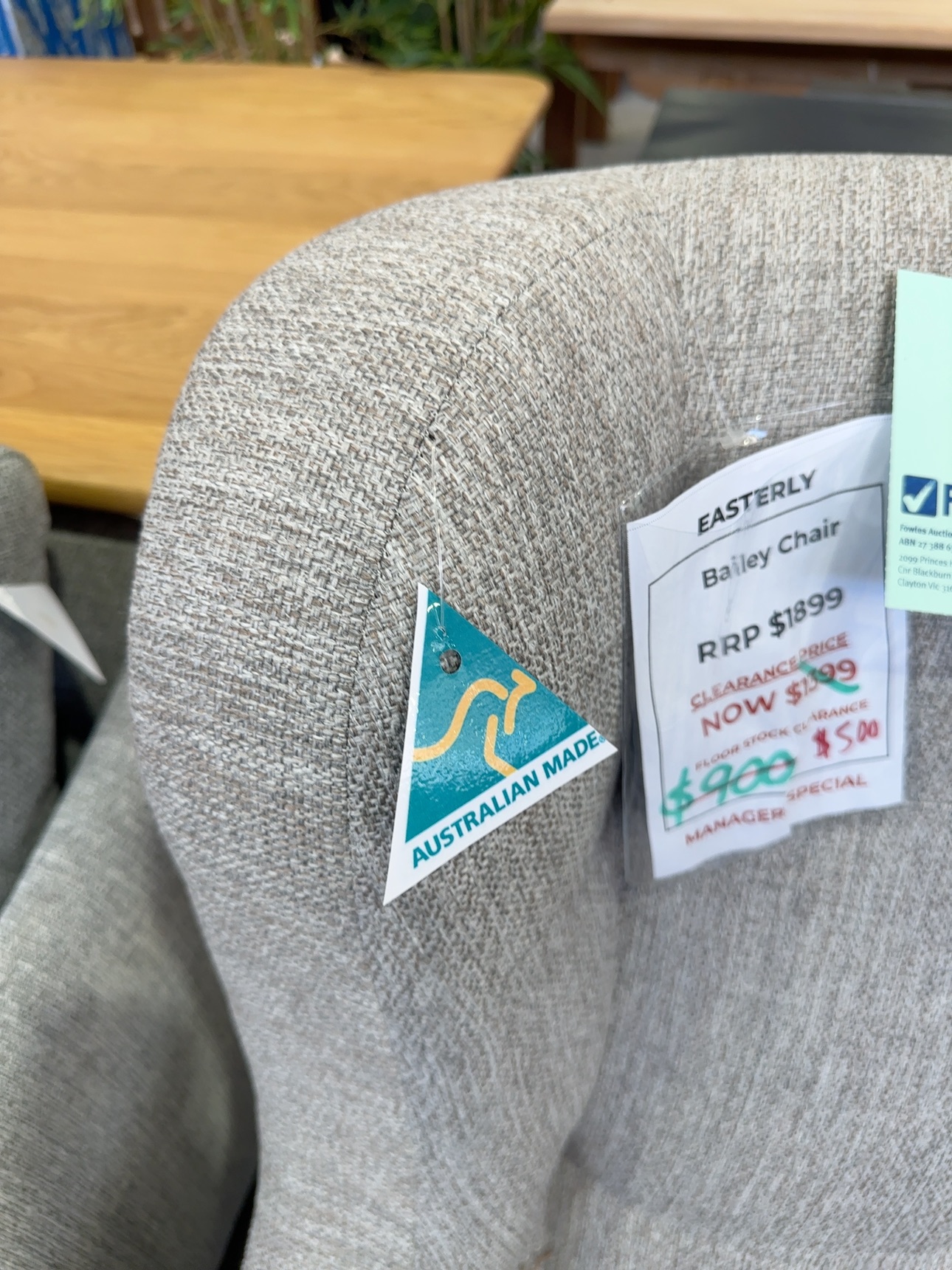 FURNITURE RETAILER CLOSURE - BAILEY AUSTRALIAN MADE HIGH BACK ARMCHAIR, SOLD AS IS FURNITURE RETAILER CLOSURE - BAILEY AUSTRALIAN MADE HIGH BACK ARMCHAIR, SOLD AS IS