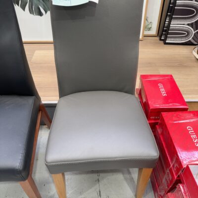 FURNITURE RETAILER CLOSURE - GREY LEATHER DINING CHAIR, SOLD AS IS FURNITURE RETAILER CLOSURE - GREY LEATHER DINING CHAIR, SOLD AS IS