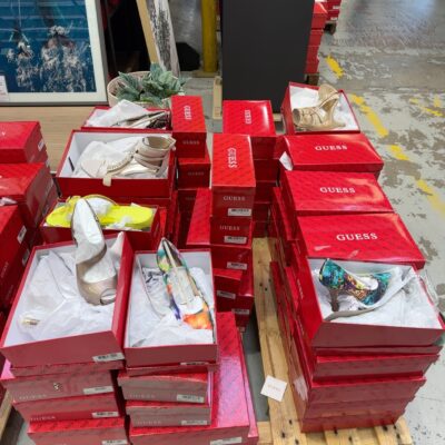 PALLET OF BULK WOMENS GUESS SHOES, ASSORTED SIZES, ASSORTED DESIGNS - QTY OF 66, SOLD AS IS PALLET OF BULK WOMENS GUESS SHOES, ASSORTED SIZES, ASSORTED DESIGNS - QTY OF 66, SOLD AS IS