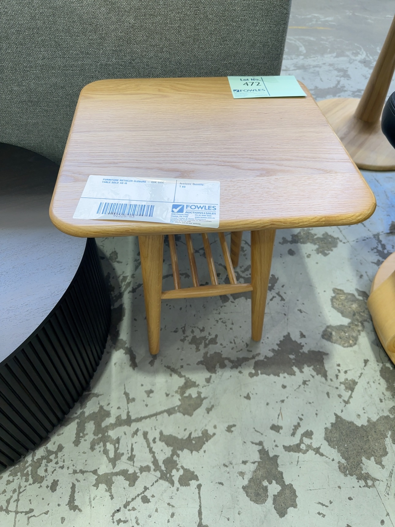 FURNITURE RETAILER CLOSURE - OAK SIDE TABLE SOLD AS IS FURNITURE RETAILER CLOSURE - OAK SIDE TABLE SOLD AS IS