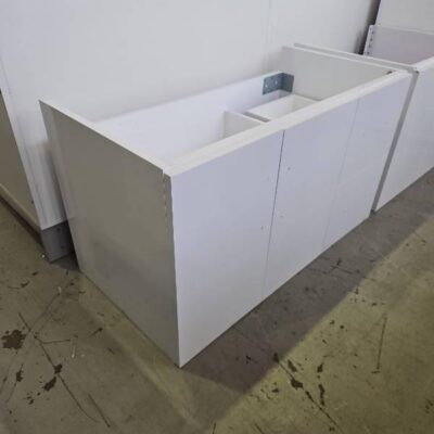 EX DISPLAY 900MM GLOSS WHITE WALL HUNG VANITY BASE, NO TOP SUPPLIED, SOLD AS IS