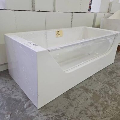 EX DISPLAY FREESTANDING ACRYLIC 1700X800 BATHTUB WITH GLASS SIDE FEATURE, SOLD AS IS EX DISPLAY FREESTANDING ACRYLIC 1700X800 BATHTUB WITH GLASS SIDE FEATURE, SOLD AS IS