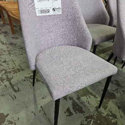 EX STAGING, GREY UPHOLSTERED DINING CHAIR SOLD A IS