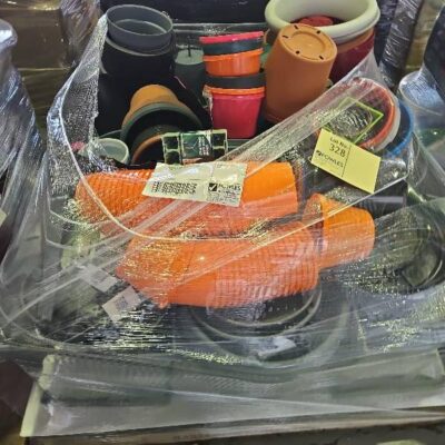 PALLET OF ASSORTED GARDEN PLANT POTS SOLD AS IS PALLET OF ASSORTED GARDEN PLANT POTS SOLD AS IS