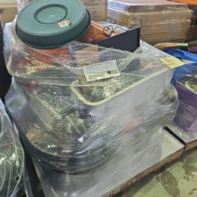PALLET OF ASSORTED GARDEN PLANT POTS SOLD AS IS PALLET OF ASSORTED GARDEN PLANT POTS SOLD AS IS