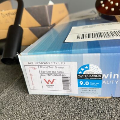 CORA BRASS ROUND DUAL HEAD SHOWER RAIL, PHC4502R-RG WITH 12 MONTH WARRANTY