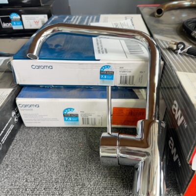 CAROMA IRWILL CHROME SQUARE SINK MIXER, PIN LEVER, 872561C4A, 12 MONTH WARRANTY