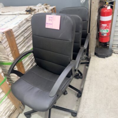 EX HIRE BLACK PU OFFICE CHAIRS, SOLD AS IS