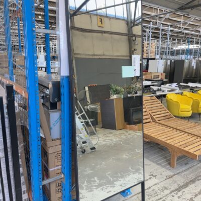 EX HIRE - EXTRA TALL BLACK FRAMED MIRROR, SOLD AS IS