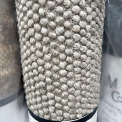 EX DISPLAY WOOL LOOP RUG, HAND WOVEN, BEIGE, 200CM X 290CM, RRP$1499