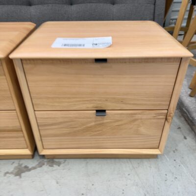 EX DISPLAY MALIBU MESSMATE TIMBER BEDSIDE TABLE SOLD AS IS