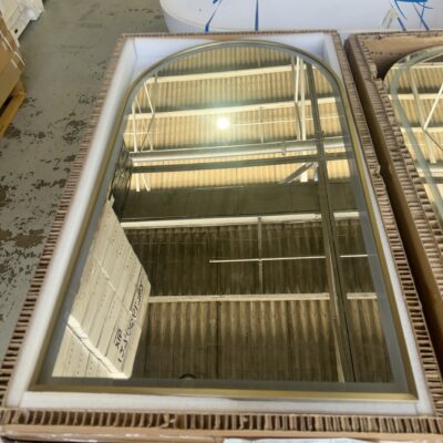 NEW AULIC CANTERBURY ARCH LED BRUSHED GOLD SHAVING CABINET 500MM X 900MM X 150MM RRP$650, LMCAN-500-BG