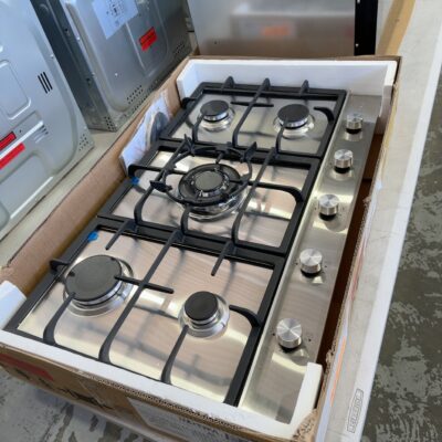 EX DISPLAY TECHNIKA H950STXFPRO 900MM S/STEEL GAS COOKTOP, 5 BURNER WITH CENTRAL WOK SOLD AS IS, 3 MONTH WARRANTY