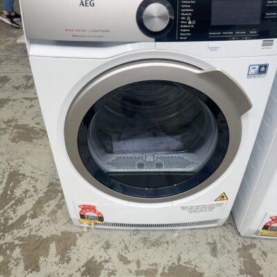 AEG 600MM HEAT PUMP DRYER T8DHC846C, 8KG, 8000 SERIES WITH SENSIDRY WITH ABSOLUTECARE SYSTEM, RRP$2099 WITH 24 MONTH WARRANTY