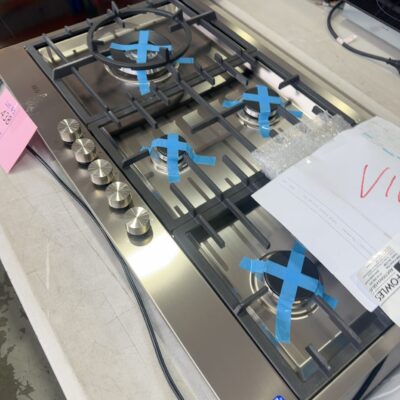 AEG HG90FXB 900MM GAS COOKTOP, 5 BURNER WITH RECESSED BURNERS, POWERFUL TRIPLE RING WOK BURNER FOR HIGH HEAT, CAST IRON TRIVETS, RRP$2399