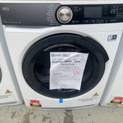 AEG 600MM HEAT PUMP DRYER T859M60BC, 8000 SERIES 9KG, 3D SCAN TECHNOLOGY FOR PRECISION CARE, CONNECTED TO AEG APP, WOOLMARK CERTIFIED, CUSTOMISED SILK CARE, RRP$2699 WITH 24 MONTH WARRANTY