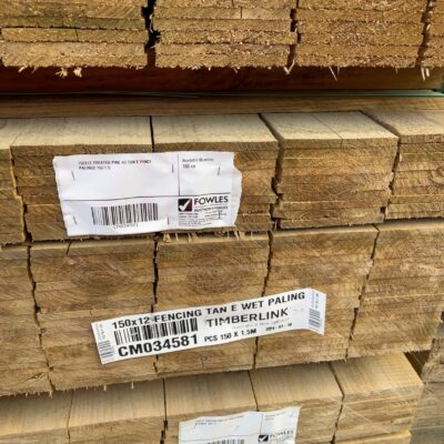 150X12 TREATED PINE H3 TAN E FENCE PALINGS 150/1.5